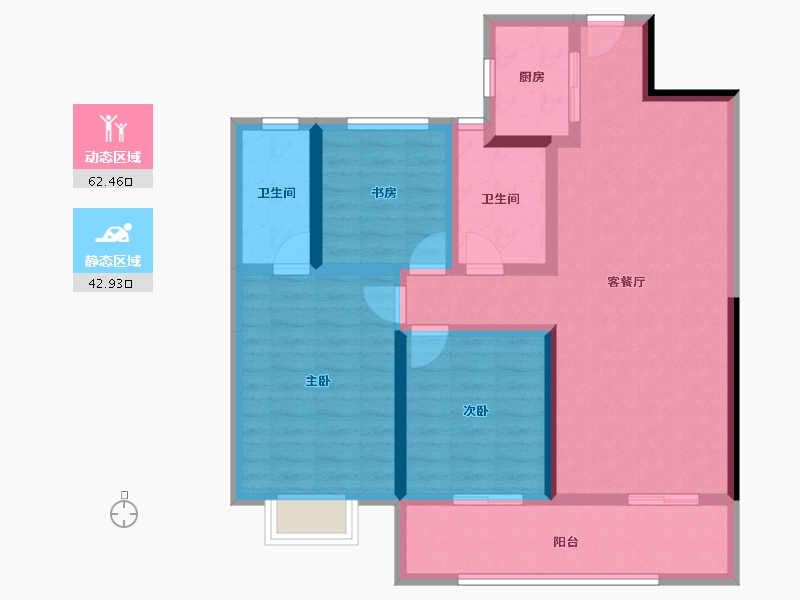 湖南省-娄底市-鑫湘悦璟台-93.29-户型库-动静分区