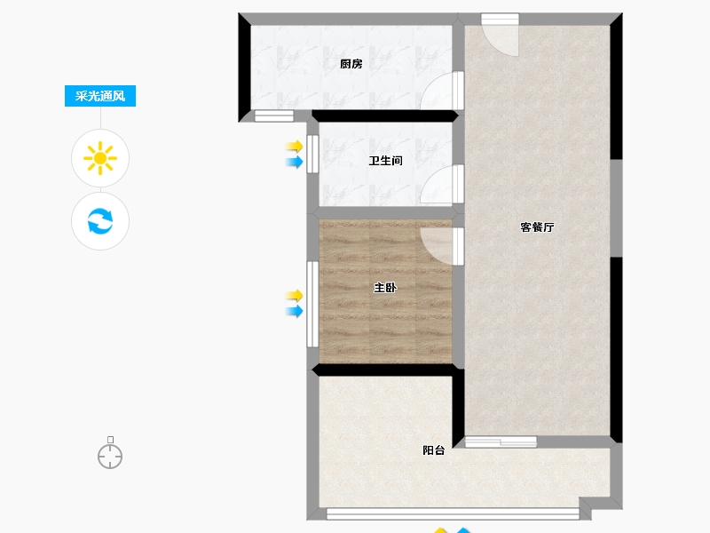 湖南省-怀化市-天元华府-59.83-户型库-采光通风