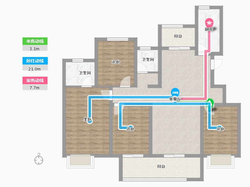 河南省-信阳市-翰林名门门新城国际-109.25-户型库-动静线