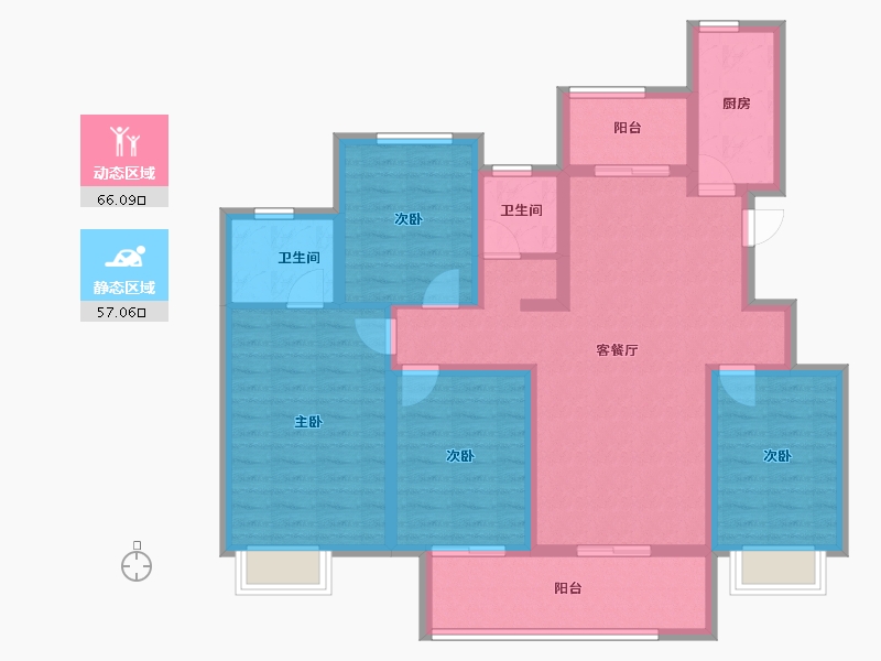 河南省-信阳市-翰林名门门新城国际-109.25-户型库-动静分区