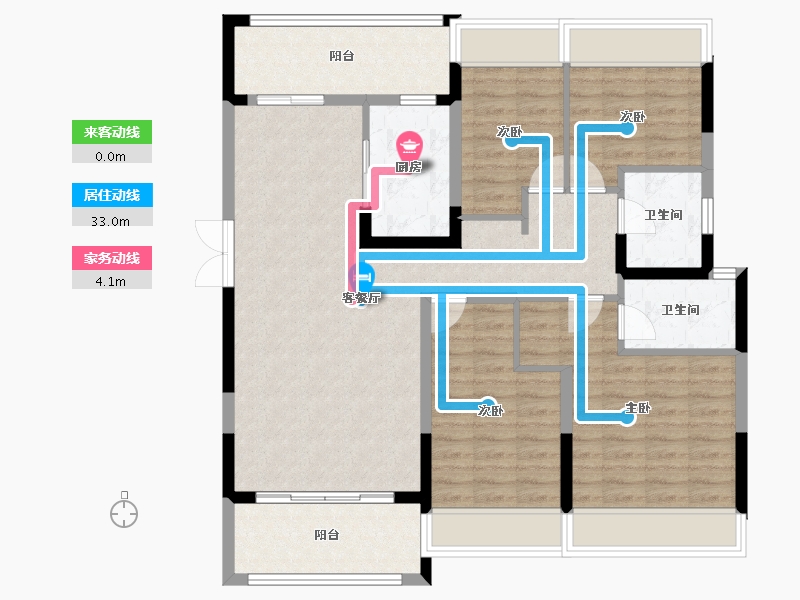 河南省-信阳市-信合公园壹号院-110.41-户型库-动静线