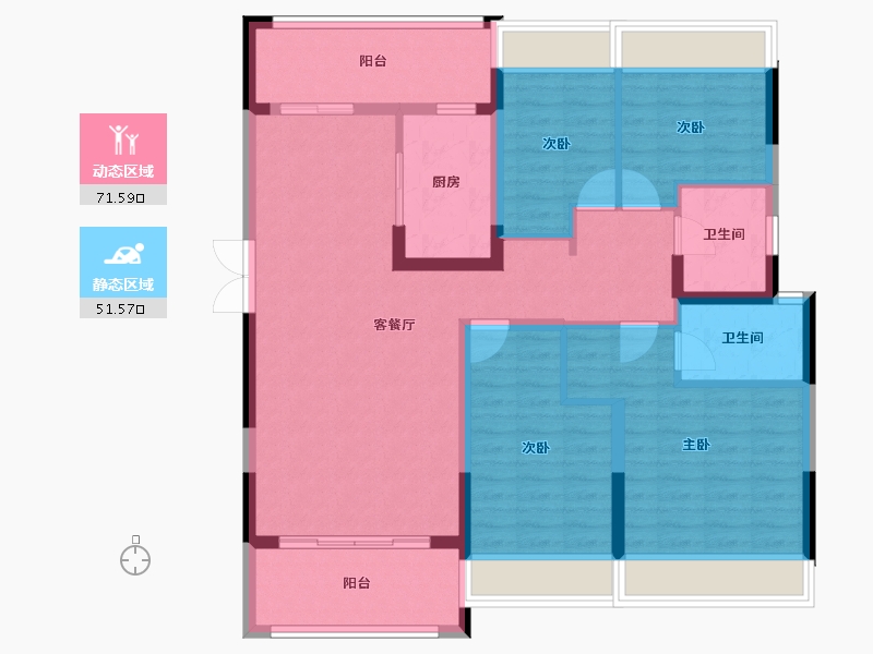 河南省-信阳市-信合公园壹号院-110.41-户型库-动静分区