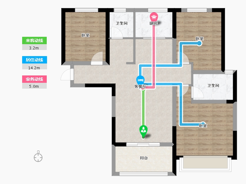 河南省-洛阳市-京熙帝景3期-88.70-户型库-动静线