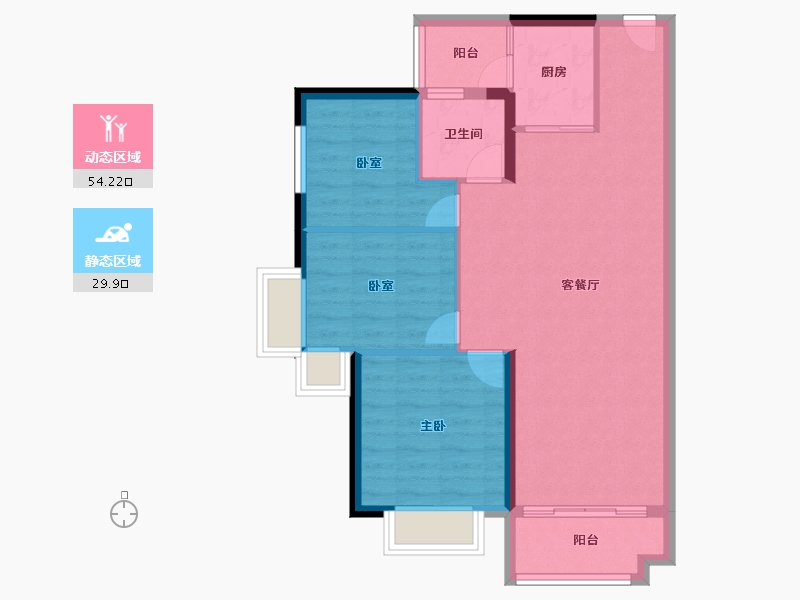 广东省-东莞市-山水江南玖峯-75.94-户型库-动静分区