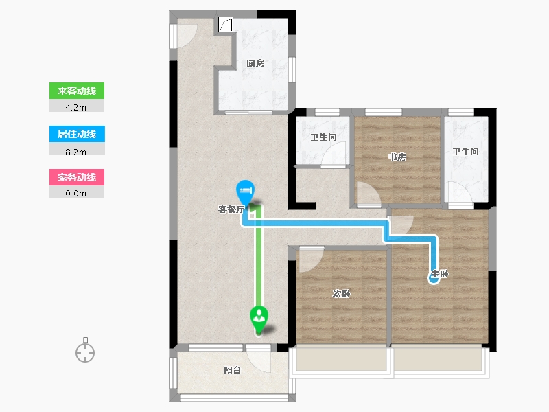 山东省-济南市-魅力之城-90.00-户型库-动静线