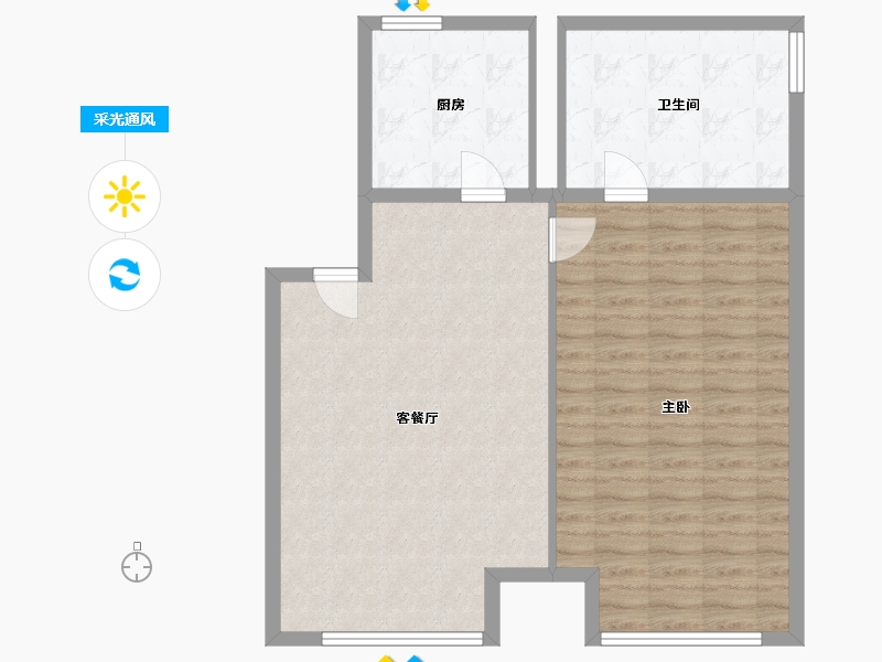 辽宁省-大连市-大连恒大时代峯汇-84.68-户型库-采光通风