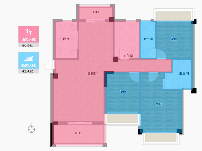 湖南省-衡阳市-印象春天-92.48-户型库-动静分区