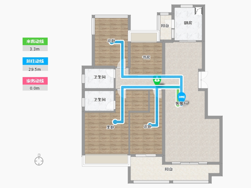 四川省-成都市-美的新城公园天下-130.55-户型库-动静线