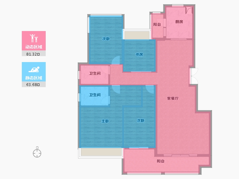 四川省-成都市-美的新城公园天下-130.55-户型库-动静分区