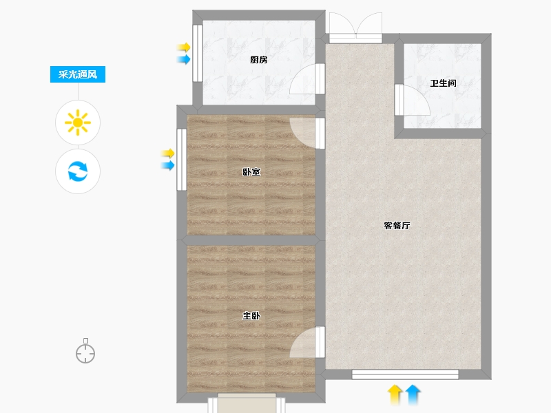 河北省-保定市-田园文苑-61.16-户型库-采光通风