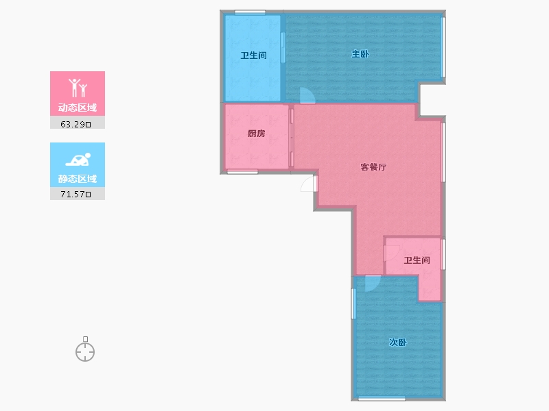 辽宁省-大连市-大连恒大时代峯汇-124.84-户型库-动静分区