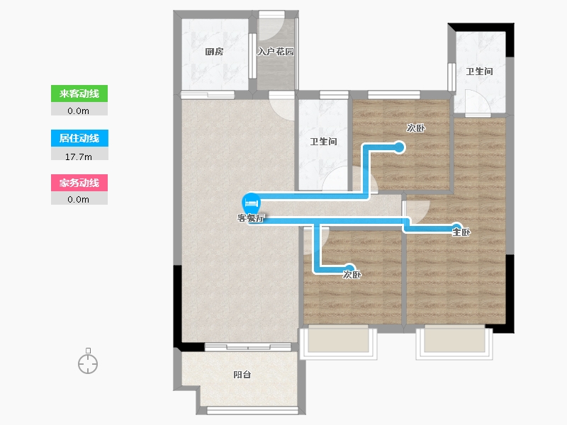 福建省-南平市-新城中心·澜庭-84.86-户型库-动静线