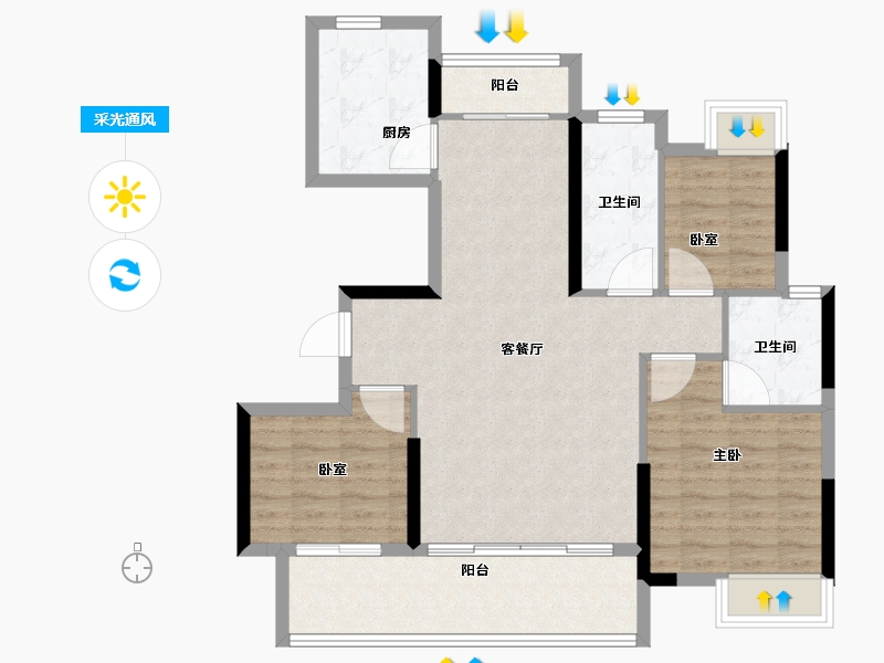 江西省-上饶市-力高·阳光首府-92.00-户型库-采光通风