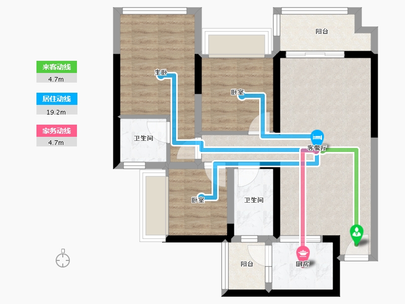 四川省-绵阳市-竹凌星光-69.17-户型库-动静线