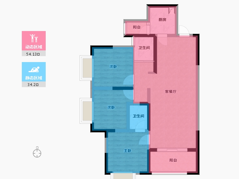 四川省-成都市-御嘉花苑-83.85-户型库-动静分区