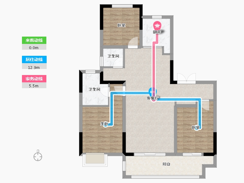 河南省-洛阳市-建业滨河赋-95.20-户型库-动静线