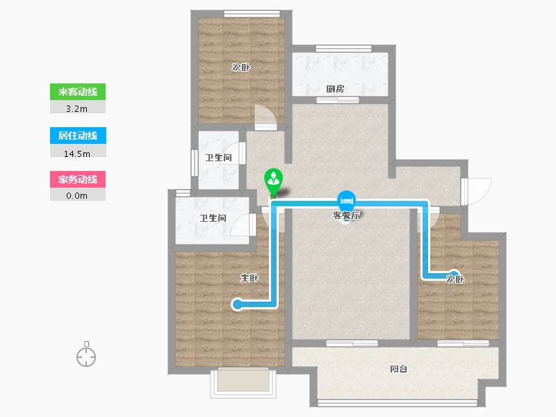 河南省-信阳市-四季花城金桂园-103.32-户型库-动静线