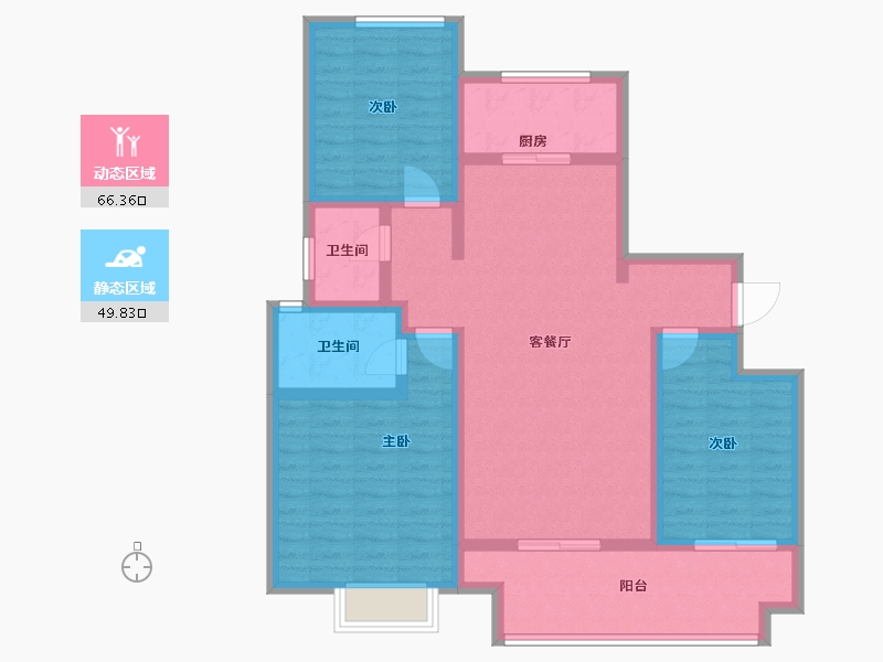 河南省-信阳市-四季花城金桂园-103.32-户型库-动静分区