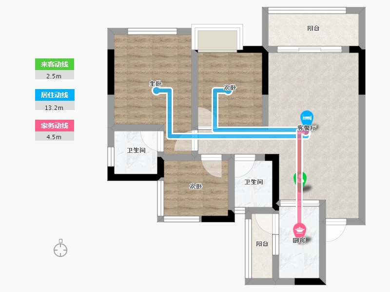 四川省-内江市-远达世纪城-64.17-户型库-动静线