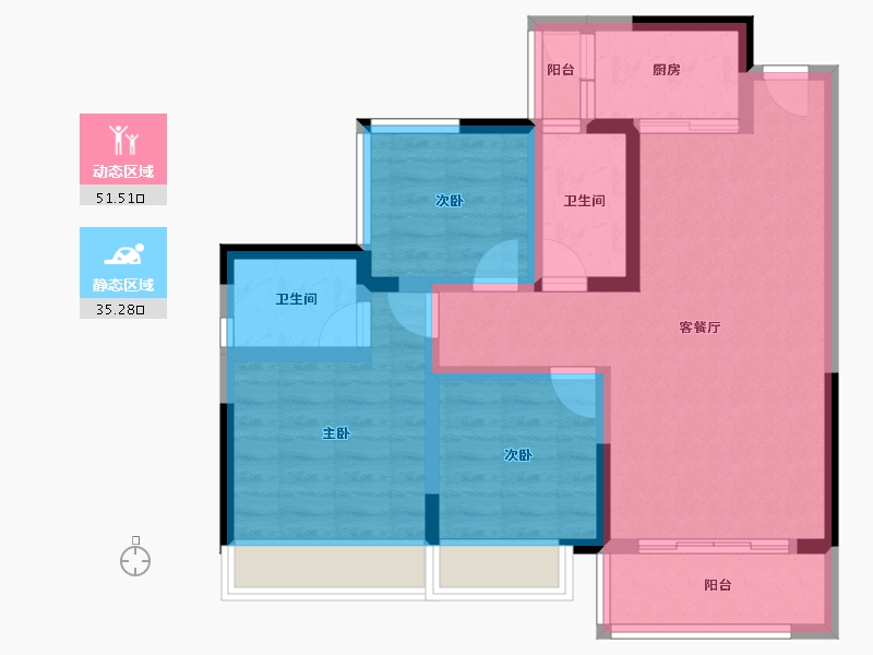 四川省-内江市-远达世纪城-76.09-户型库-动静分区