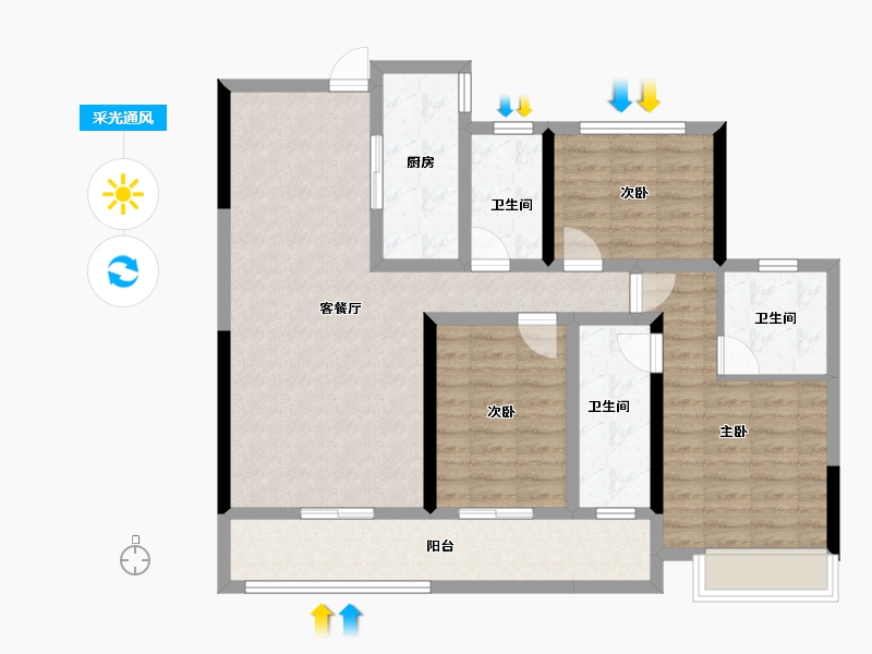 湖南省-娄底市-和顺嘉苑-98.21-户型库-采光通风