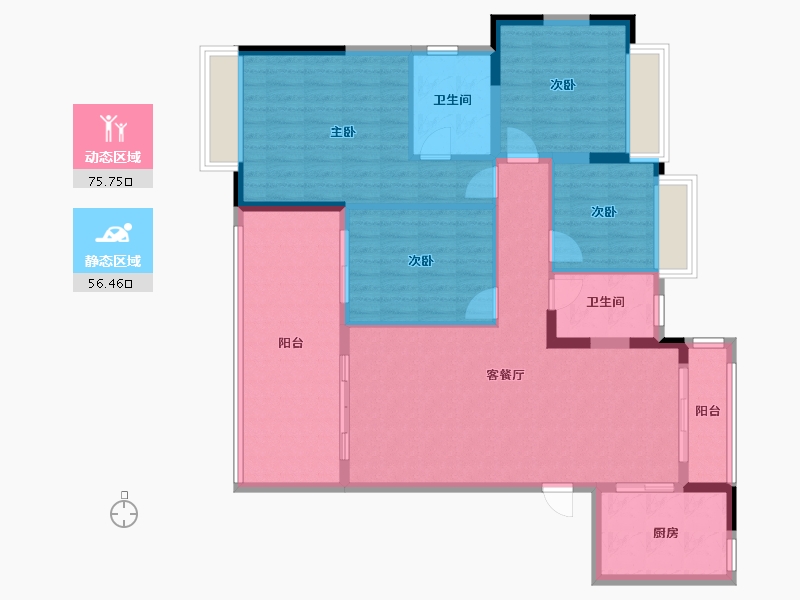 广东省-阳江市-金河湾-120.00-户型库-动静分区