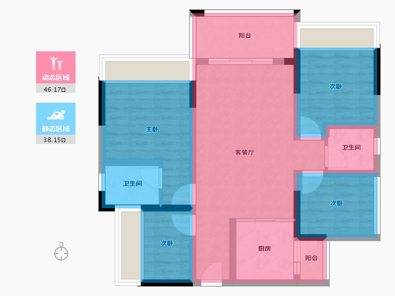 四川省-内江市-远达世纪城-73.57-户型库-动静分区