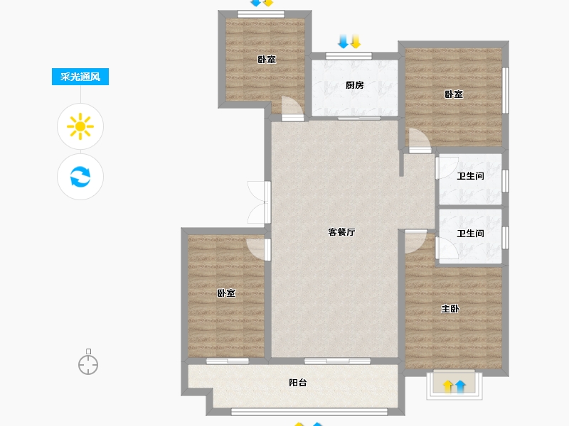 山东省-临沂市-天宸府-115.21-户型库-采光通风