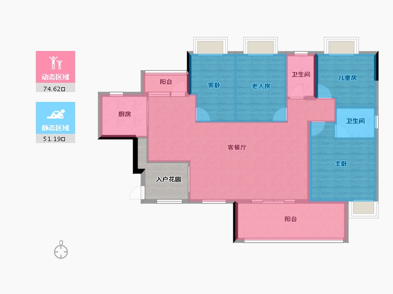 湖北省-咸宁市-璟湖世纪城-121.07-户型库-动静分区