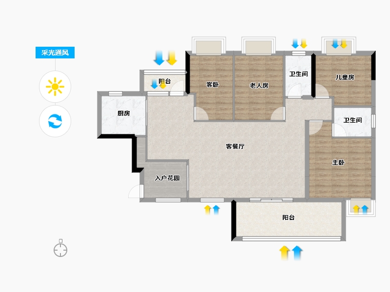 湖北省-咸宁市-璟湖世纪城-121.07-户型库-采光通风