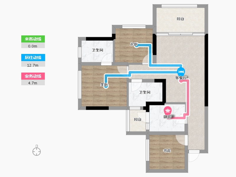 四川省-南充市-阳光白鹭洲-69.80-户型库-动静线