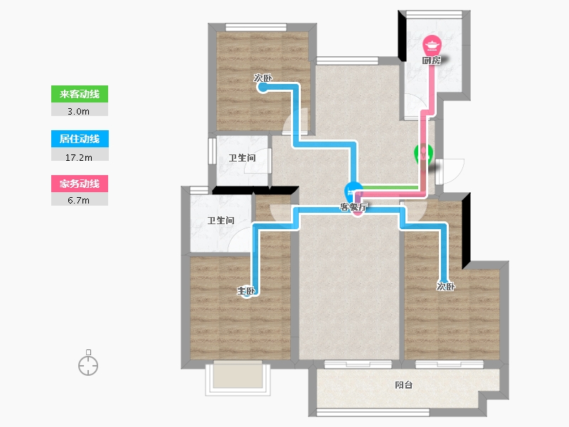 福建省-南平市-阳光城世茂翡丽观邸-81.86-户型库-动静线