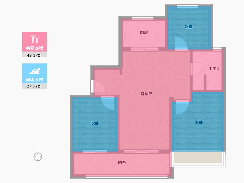 山东省-威海市-凤集金茂悦-71.70-户型库-动静分区