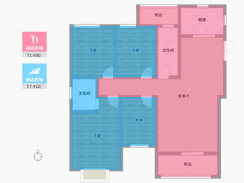 湖南省-怀化市-千鸿帝景-113.51-户型库-动静分区