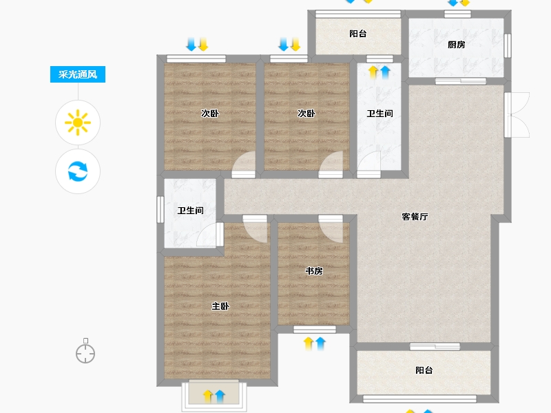 湖南省-怀化市-千鸿帝景-113.51-户型库-采光通风