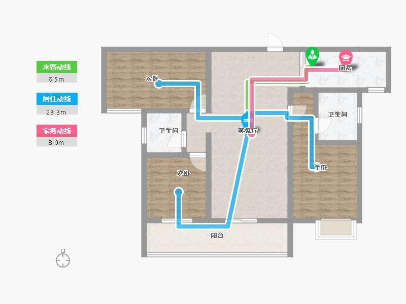 湖南省-怀化市-千鸿帝景-104.00-户型库-动静线