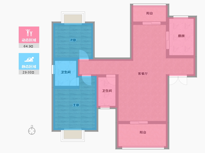 湖南省-怀化市-大盛郡府-82.76-户型库-动静分区