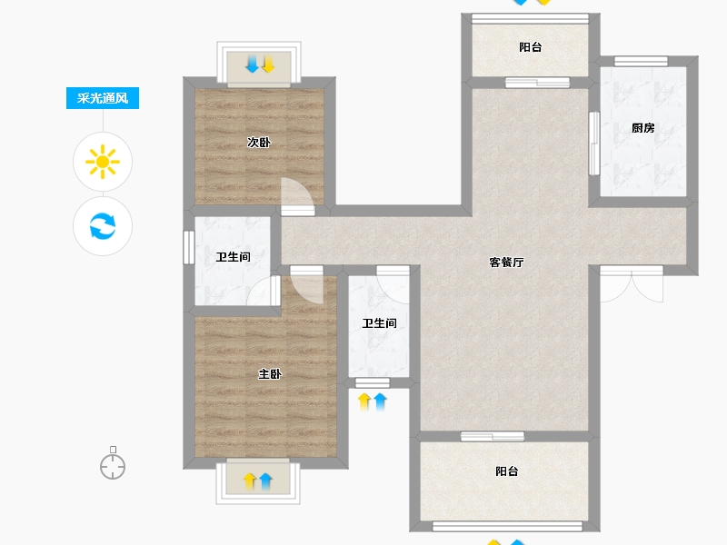 湖南省-怀化市-大盛郡府-82.76-户型库-采光通风