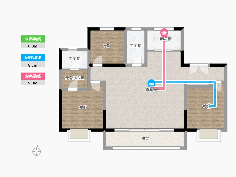 河北省-唐山市-中冶·尚和府-97.52-户型库-动静线