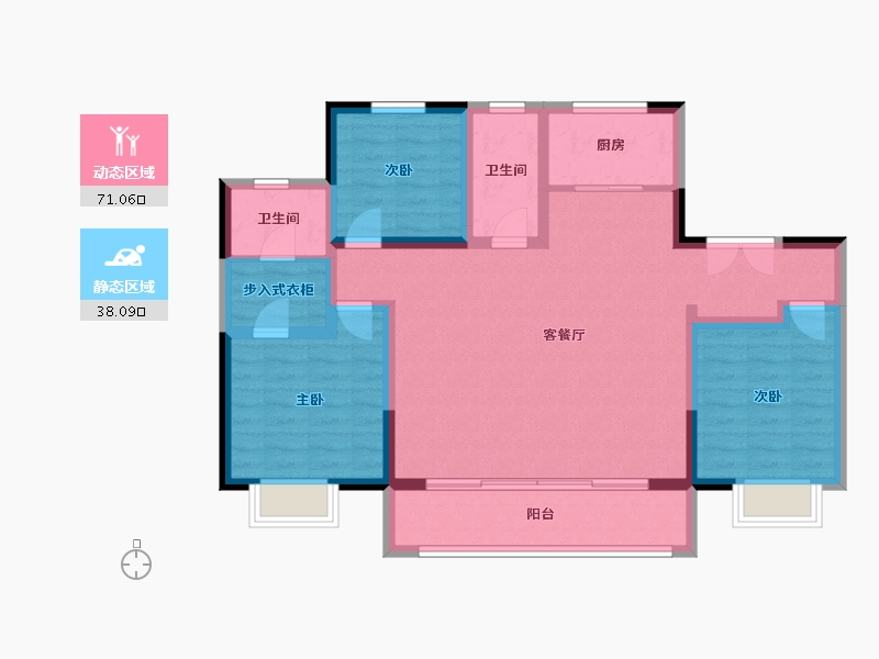 河北省-唐山市-中冶·尚和府-97.52-户型库-动静分区