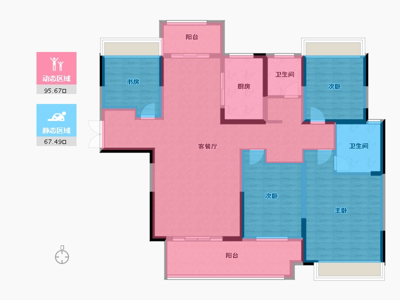 河南省-信阳市-信合公园壹号院-146.98-户型库-动静分区