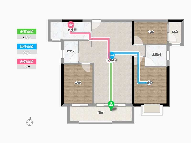 福建省-南平市-美伦阳光新城溪境-81.86-户型库-动静线