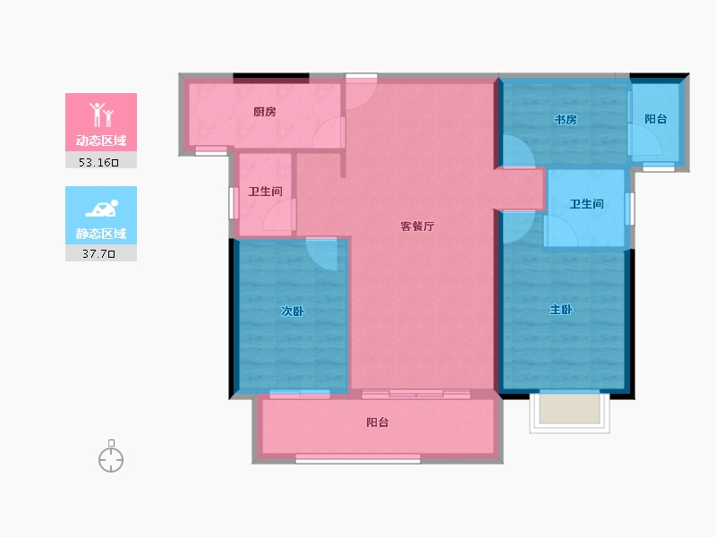 福建省-南平市-美伦阳光新城溪境-81.86-户型库-动静分区