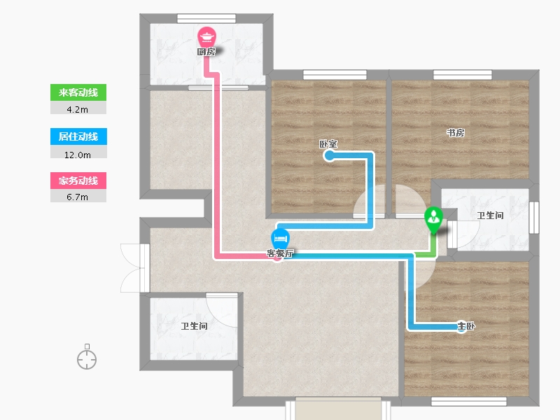 河北省-保定市-田园文苑-71.25-户型库-动静线