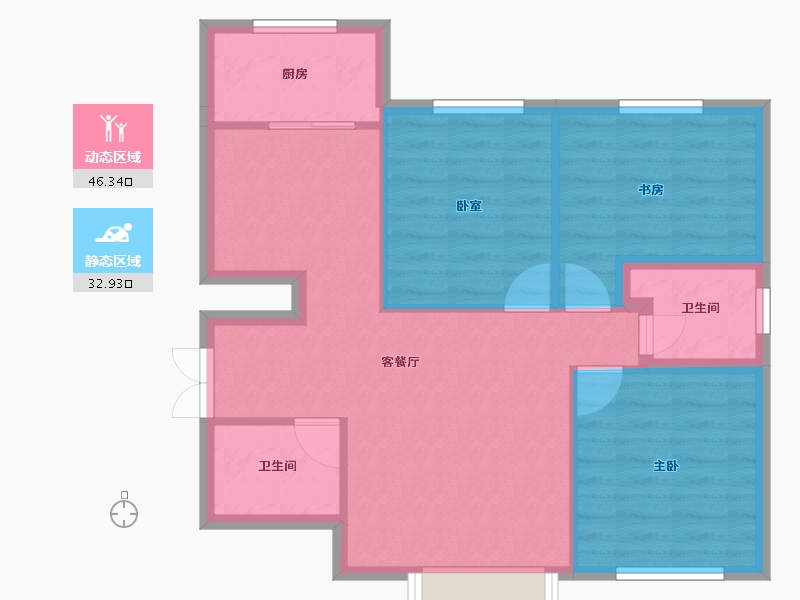 河北省-保定市-田园文苑-71.25-户型库-动静分区