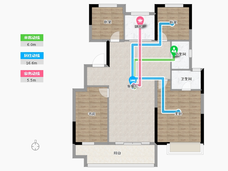 山东省-临沂市-儒辰海棠樾府-114.28-户型库-动静线