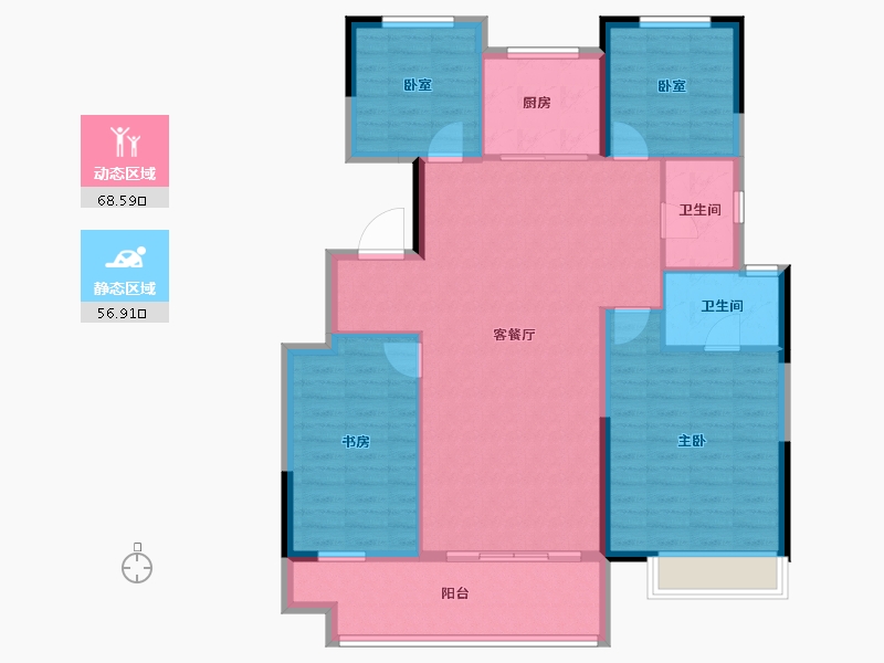 山东省-临沂市-儒辰海棠樾府-114.28-户型库-动静分区