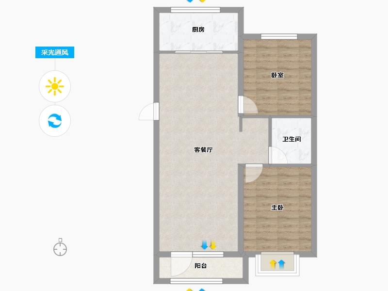 辽宁省-丹东市-恒景溪山上華居-71.27-户型库-采光通风