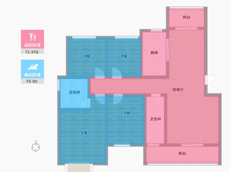 湖南省-怀化市-千鸿帝景-114.34-户型库-动静分区