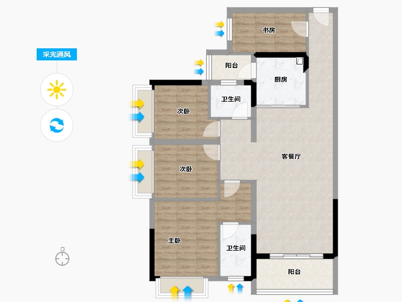 广西壮族自治区-百色市-龙湾观澜学府-99.99-户型库-采光通风